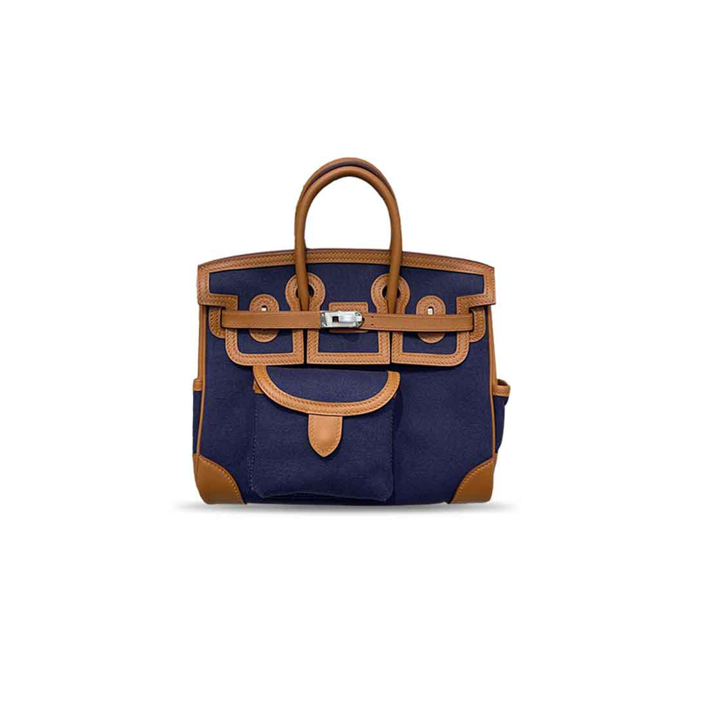 HERMÈS MASTER CARGO BIRKIN 25 SWIFT LEATHER AND CANVAS (25*20*13cm)